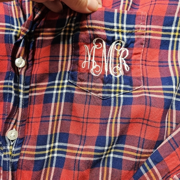 Frank & Eileen Relaxed Button Up Shirt Red Plaid Women's XS - Picture 3 of 16